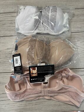 Bali Bras set of 3 size 38C in White, Nude, Blush